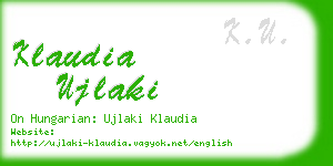 klaudia ujlaki business card